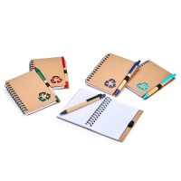 Caderno Eco Capa Kraft e Caneta 
