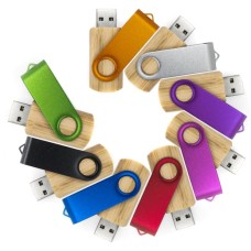 Pen Drive Metal e Madeira 4GB